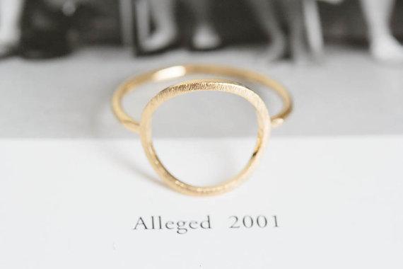 Rose Geo Midi Ring im modischem Kreis Design, Größe: 53