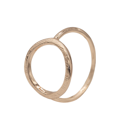 SoulSisters Ring Rose Geo Midi Ring im modischem Kreis Design, Größe: 53