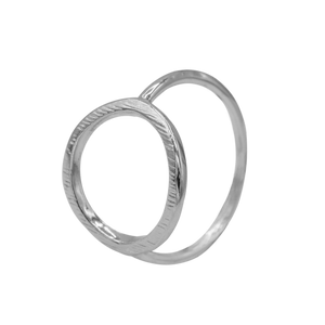 SoulSisters Ring Silberner Geo Midi Ring im modischem Kreis Design, Größe: 53